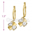 EL 289 Gold Layered CZ Long Earrings